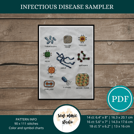 Infectious Disease Sampler Cross Stitch Pattern