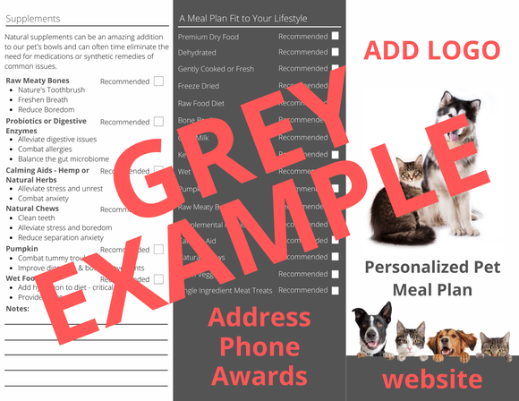 Personalized Pet Meal Plan Brochure