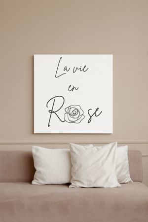 La Vie En Rose - Black and White Printable Wall Art Quote