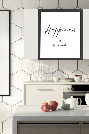 Happiness Is Homemade - Black and White Printable Wall Art Quote