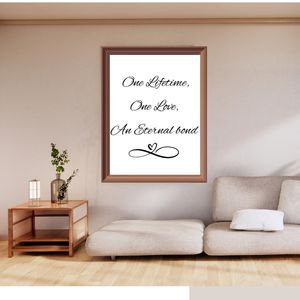 One Lifetime, One Love, An Eternal Bond  - Black and White Printable Wall Art Quote