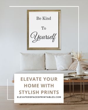 Be Kind To Yourself - Black and White Printable Wall Art Quote