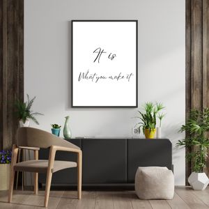 It Is What You Make It  - Black and White Printable Wall Art Quote