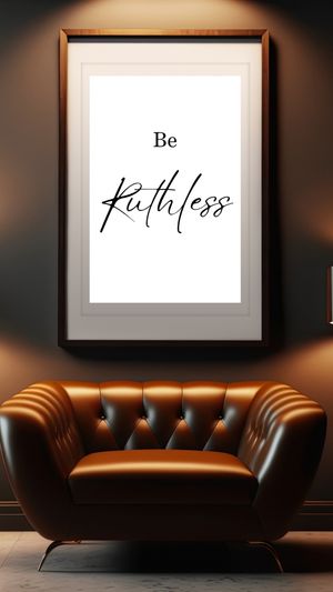 Be Ruthless  - Black and White Printable Wall Art Quote