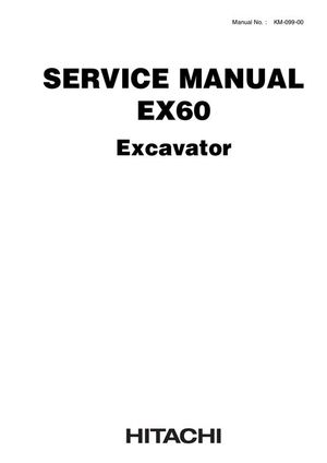 Hitachi Service Manual EX60 Hydraulic Excavator KM09900 English