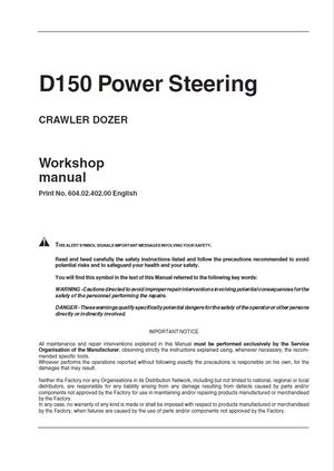 Fiat Kobelco Workshop Manual D150PS Power Steering Crawler Dozer 6040240200 English