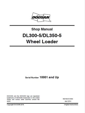 Doosan Shop Manual DL300-5, DL350-5 10001 and up Wheel Loader 950106-01256E English