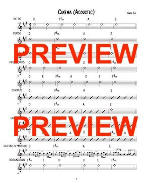 Cinema (acoustic) - Gary Go - Sheet Music