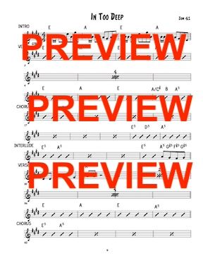 in too deep sum41 sum 41 sheet music lead