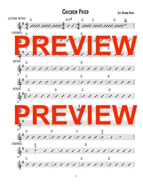 Chicken Fried - Zac Brown Band - Sheet Music