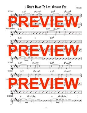 I don't want to live without you foreigner sheet music lead
