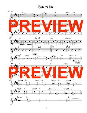 Born To Run - Bruce Springsteen - Sheet Music