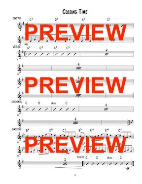 Closing Time - Semisonic - Sheet Music - Lead Sheet