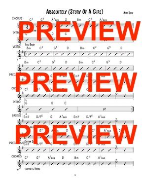 Absolutely (story of a girl) sheet music 