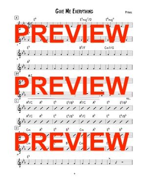 give me everything pitbul sheet music lead