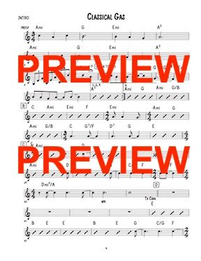 Classical Gas - Mason Williams - Sheet Music