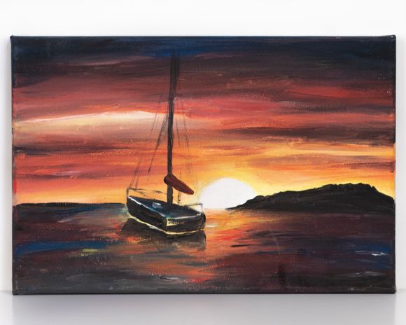 Advanced, Boat on Sunset - Paint Kit