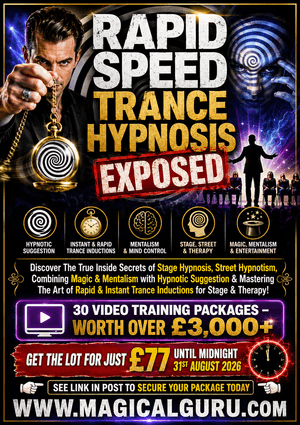 RAPID SPEED TRANCE HYPNOSIS SECRETS EXPOSED FOR STAGE HYPNOTISM, STREET HYPNOTISTS &amp; HYPNOTHERAPY  