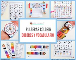 💻✂Pack ´Pulsera y fichas colorín ´ COLORES, NÚMEROS 1-10 Y VOCABULARIO🌈Intro GÉNERO Y NÚMERO