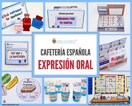 💻✂ CAFETERÍA ESPAÑOLA ☕ Expresión oral en situaciones reales 👄 Vocabulario · Sobre mí 🌎 Países