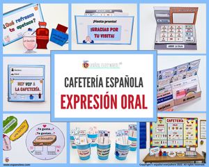 💻✂ CAFETERÍA ESPAÑOLA ☕ Expresión oral en situaciones reales 👄 Vocabulario · Sobre mí 🌎 Países