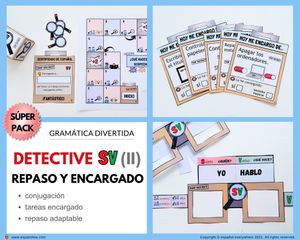 💻 DETECTIVE SV (II) Repaso, Tareas y Conjugación 🔎 Conjugación · 🎯 Repaso · 🏅 Tareas encargado
