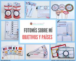 ✂💻PACK FOTOMÍS PRESENTARSE- Sobre mí, descripción, carácter.🎯Objetivos del año,  países  y números