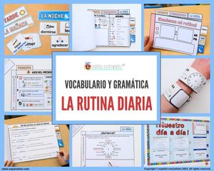 ✂💻 DESPIERTA-RUTINAS ⏰ Rutina diaria y gramática 🎯 Presente · Reflexivos · Horas