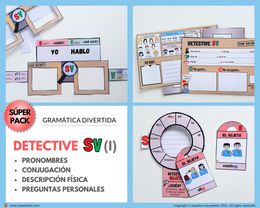 💻✂PACK DETECTIVE SV (I)- Pronombres y conjugación 🔎Descripción física, gustos, sobre mí.