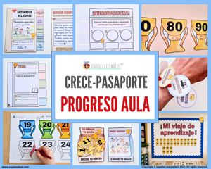 ✈️ CRECE-PASAPORTES 📈 Progreso del aprendizaje 🏆 Logros 🎯 Retos 💭 Emociones 🌱 Valores
