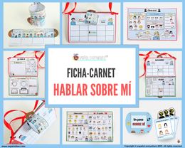 💻✂ Pack FICHA-CARNET SOBRE MÍ - Nombre, edad y nacionalidad🌈Gustos, colores y descripción física.