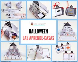 💻✂MEGA PACK- ´APRENDE CASAS DE HALLOWEEN´- Vocabulario, conjugación, verbos, género y plurales. 