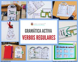 💻✂ CUELGA-VERBOS I 🔗 Verbos regulares · AR · ER · IR 🌟 Gramática activa y visual