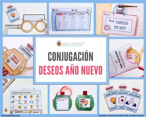 💻✂Pack CENTRO-AÑO. Tareas y propósitos Año Nuevo. 💡CONJUGACIÓN Y ORACIONES. 🎁PINCHA VER OFERTAS 