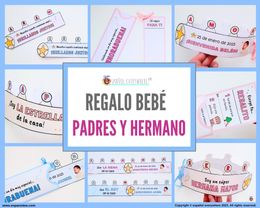 🎁 Pack REGALO BIENVENIDA BEBÉ –  100% PERSONALIZABLE💛 Opción padres y hermano/a