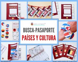 🌎 BUSCA-PASAPORTE · Explora países y culturas ✈️  HABLA HISPANA, EUROPA o adaptable