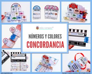 💻✂´CASAS CONCORDANCIA´- Oraciones género y plural. Números y colores. 🎁 PINCHA VER OFERTAS