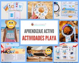 💻✂ CARNET DE VERANO 🌈 Vocabulario · Colores · Tarjetas · Juegos  🏖 Excursión en la playa