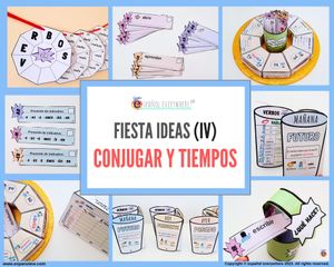 💻✂FIESTA (IV) CONJUGACIÓN Y TIEMPOS VERBALES. Presente , pasado y futuro. 🎁PINCHA PARA VER OFERTAS