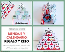 💻✂´ÁRBOL MENSAJE-CALENDARIO ´ regalo en Navidad. Fechas, sobre mí y vocabulario🎁PINCHA VER OFERTAS