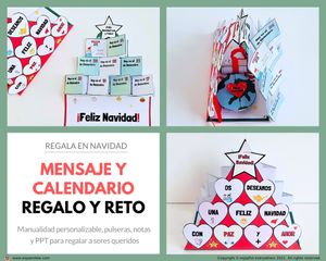 💻✂´ÁRBOL MENSAJE-CALENDARIO ´ regalo en Navidad. Fechas, sobre mí y vocabulario🎁PINCHA VER OFERTAS