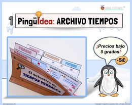 🔎ARCHIVO DE TIEMPOS- Conjuga en presente, pasado y futuro. 🐧 Pingüideas con PRECIOS ESPECIALES