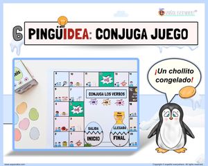 🎲 CONJUGA-JUEGO DE MESA 🎲 Conjugación activa en Pascua o cualquier ocasión 🐧 Pingüideas