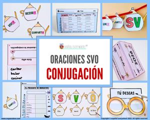 💻✂ CONJUGACIÓN Y ORACIONES MÁGICAS ✍️ Presente indicativo · Cualquier tiempo
