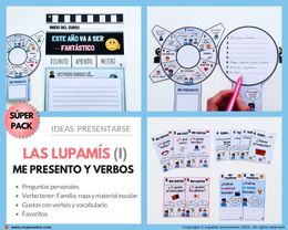 💻✂  Lupamís (I) ME PRESENTO-  Verbos, familia, ropa y material escolar 🎁Pincha ver OFERTAS