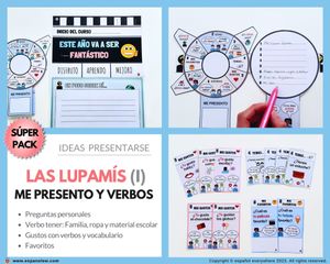 💻✂  Lupamís (I) ME PRESENTO-  Verbos, familia, ropa y material escolar 🎁Pincha ver OFERTAS