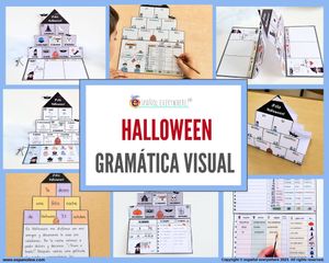 🏠 GRAMÁTICA VISUAL Y VOCABULARIO HALLOWEEN 🎃 | Verbos ✨ Vocabulario, gramática y oraciones