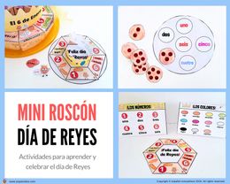 💻✂MINI-ROSCÓN DE REYES. Vocabulario y números 1 al 20. 🎁PINCHA VER OFERTAS