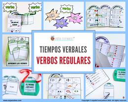 💻✂MEGA CUELGA-VERBOS✍ Verbos regulares -AR,-ER-IR. 🎯CONJUGACIÓN (presente, pasado y futuro). 