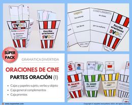 ✂💻ORACIONES CINE (Parte I)- Sujeto, verbo, objeto y complementos. 🎬PRESENTE 🎁Pincha ver OFERTAS